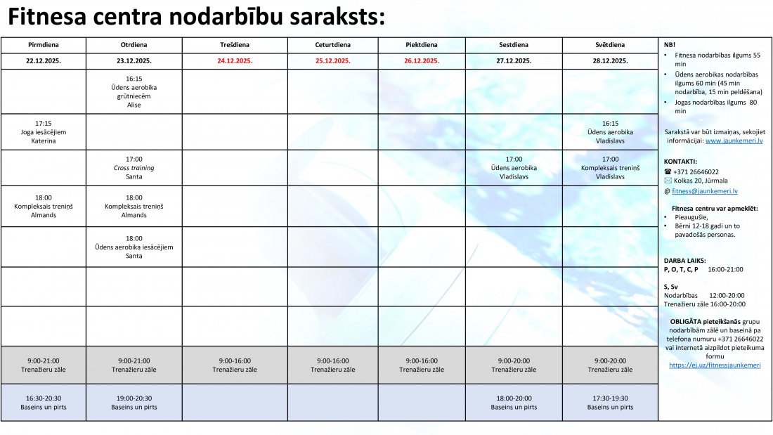 22.12.2025. līdz 28.12.2025.